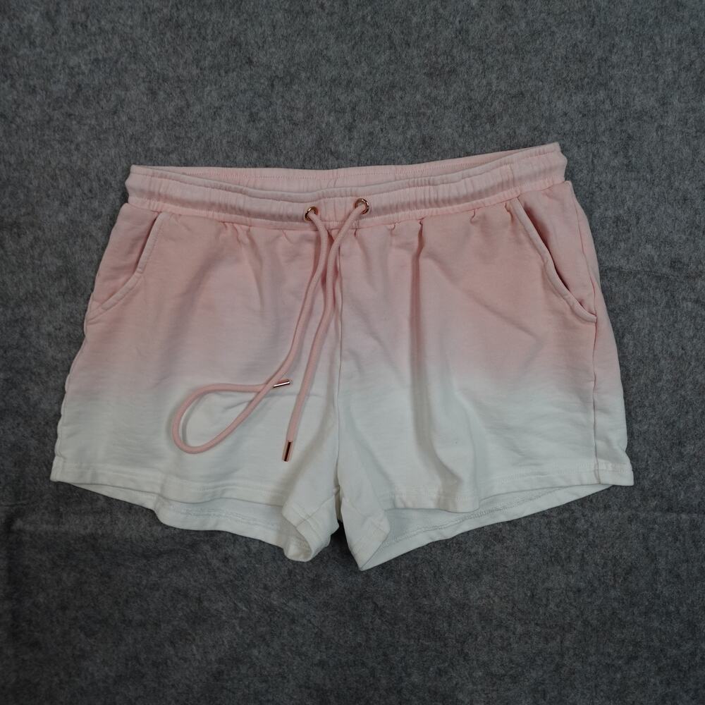 L'Urv Shorts Womens Small Sweat Ombre Pink Drawstring 2.5" Inseam Athleisure
